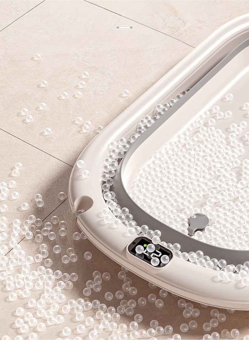 Bolivia's Foldable Baby Bathtub for Newborn to Toddler - LED Temperature Display, BPA-Free Non-Toxic, Anti-Slip Legs, Soft Cushion, Fast Drainage - Image 4